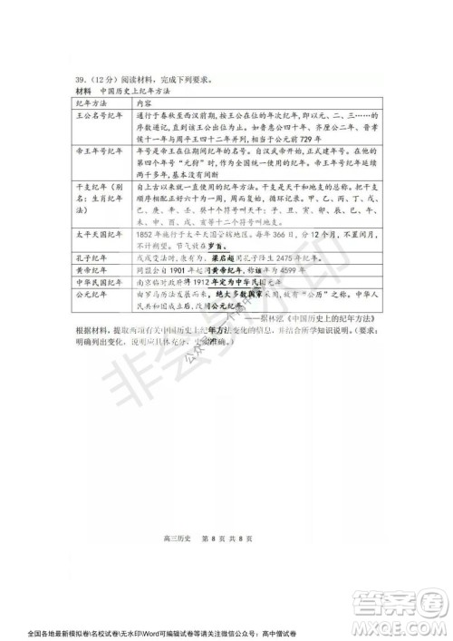 哈三中2021-2022学年度高三学年第一次验收考试历史试卷及答案 哈三中2021-2022学年度高三学年第一次验收考试历史试卷及答案