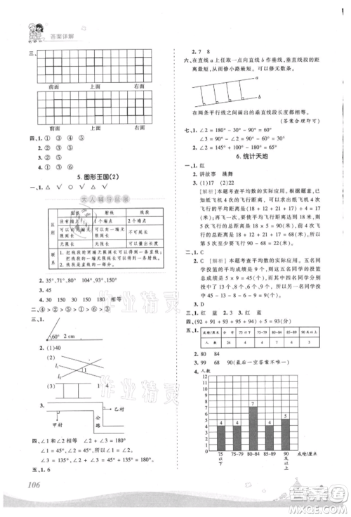 江西人民出版社2021王朝霞创维新课堂同步优化训练四年级上册数学苏教版参考答案