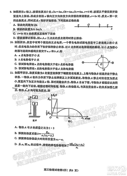 南京市2022届高三年级学情调研物理试题及答案 南京市2022届高三年级学情调研物理试题及答案