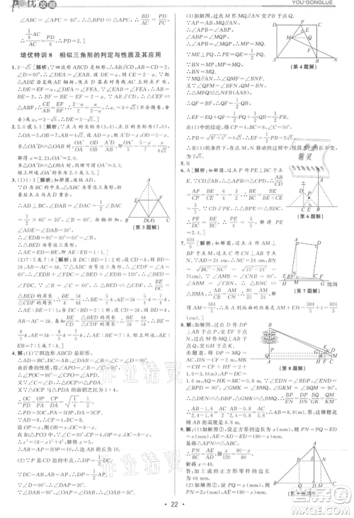 浙江人民出版社2021优+攻略九年级数学浙教版参考答案