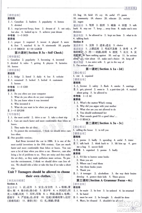 人民教育出版社2021绩优学案九年级英语全一册人教版答案 人民教育出版社2021绩优学案九年级英语全一册人教版答案