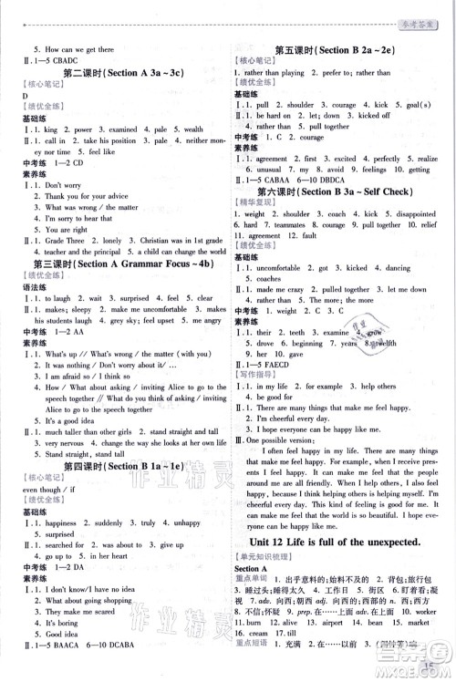 人民教育出版社2021绩优学案九年级英语全一册人教版答案 人民教育出版社2021绩优学案九年级英语全一册人教版答案