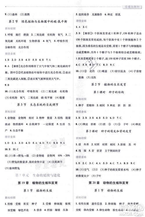 陕西师范大学出版总社有限公司2021绩优学案八年级生物上册苏科版答案 陕西师范大学出版总社有限公司2021绩优学案八年级生物上册苏科版答案