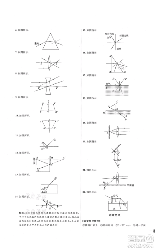 吉林教育出版社2021优+学案课时通八年级上册物理教科版参考答案 吉林教育出版社2021优+学案课时通八年级上册物理教科版参考答案