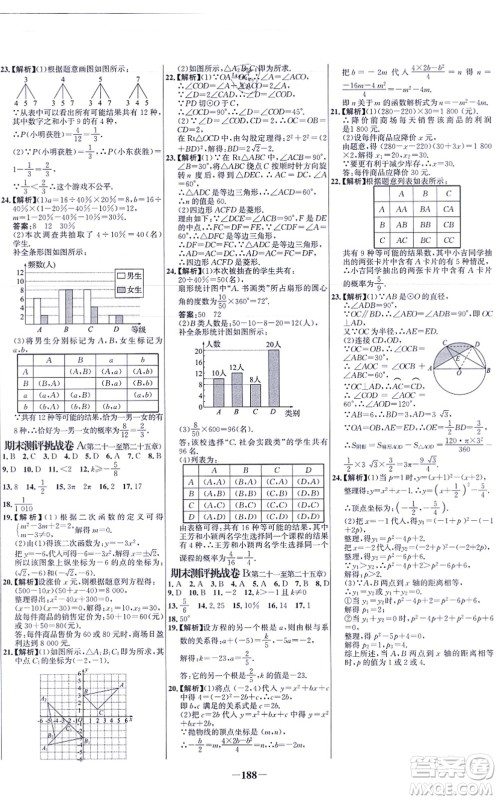 未来出版社2021世纪金榜百练百胜九年级数学上册人教版答案