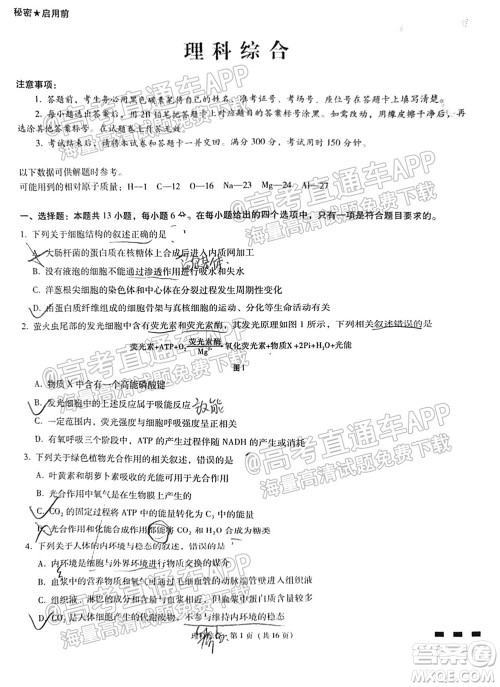 云南师大附中2022届高考适应性月考卷三理科综合试卷及答案 云南师大附中2022届高考适应性月考卷三理科综合试卷及答案