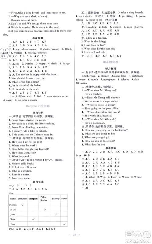 青海人民出版社2021快乐练练吧同步练习六年级英语上册人教版青海专用答案 青海人民出版社2021快乐练练吧同步练习六年级英语上册人教版青海专用答案