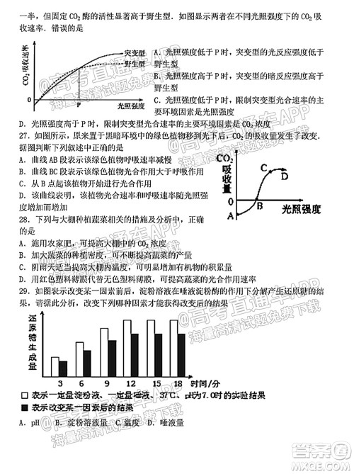 太原五中2021-2022学年度第一学期月考高三生物试题及答案 太原五中2021-2022学年度第一学期月考高三生物试题及答案