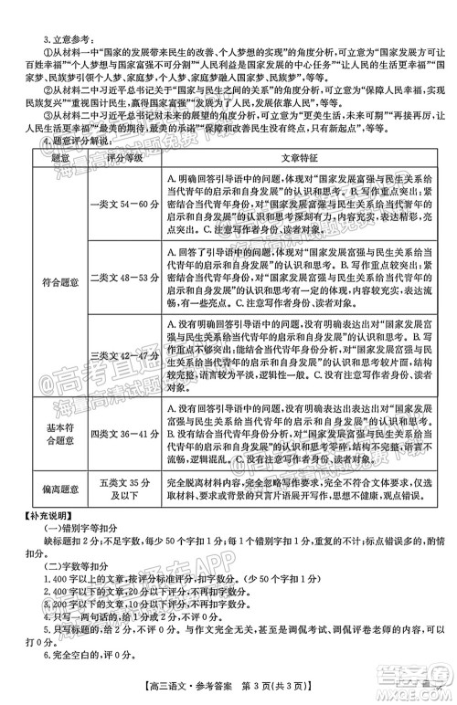 2022届内蒙古金太阳高三9月联考语文答案