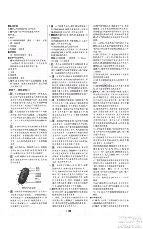 未来出版社2021世纪金榜金榜学案八年级上册生物人教版河南专版参考答案
