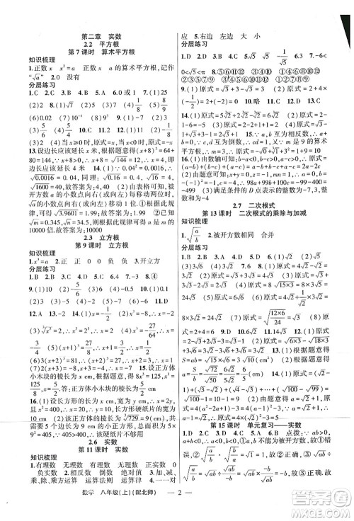 新疆青少年出版社2021原创新课堂八年级数学上册北师版深圳专版答案 新疆青少年出版社2021原创新课堂八年级数学上册北师版深圳专版答案