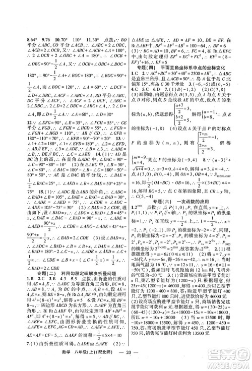 新疆青少年出版社2021原创新课堂八年级数学上册北师版深圳专版答案 新疆青少年出版社2021原创新课堂八年级数学上册北师版深圳专版答案