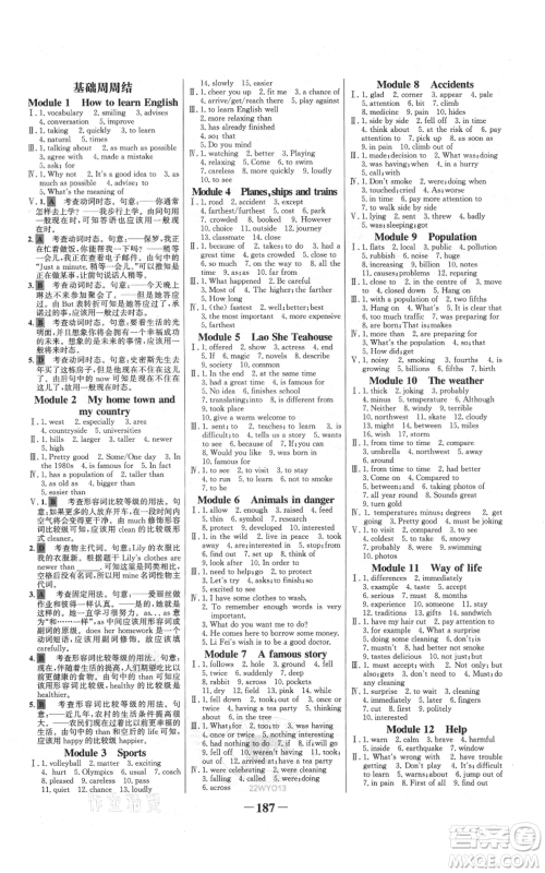 延边大学出版社2021世纪金榜金榜学案八年级上册英语外研版参考答案