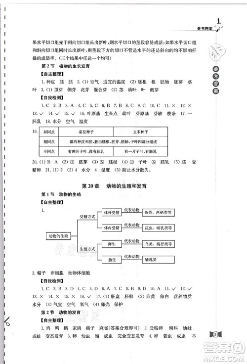 江苏凤凰教育出版社2021学习与评价八年级生物上册苏科版答案
