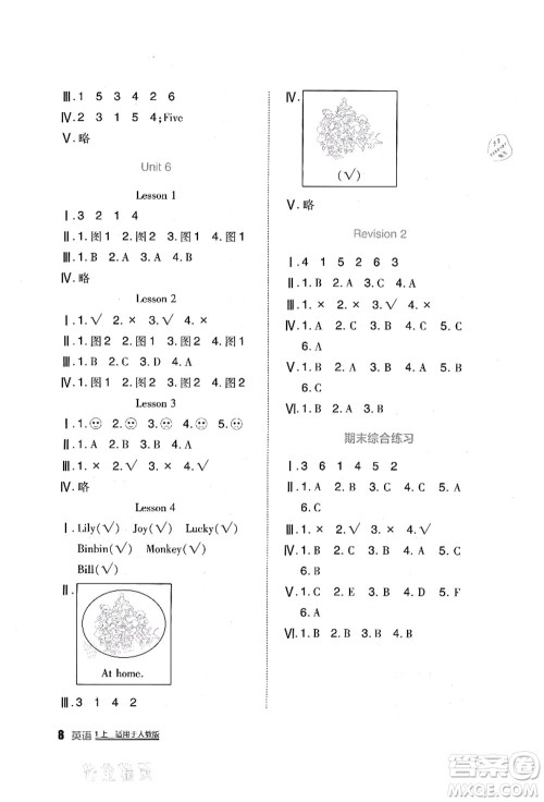 四川教育出版社2021新课标小学生学习实践园地一年级英语上册人教版答案 四川教育出版社2021新课标小学生学习实践园地一年级英语上册人教版答案