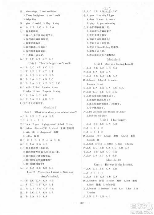 北方妇女儿童出版社2021状元陪练课时优化设计英语五年级上册外研版答案