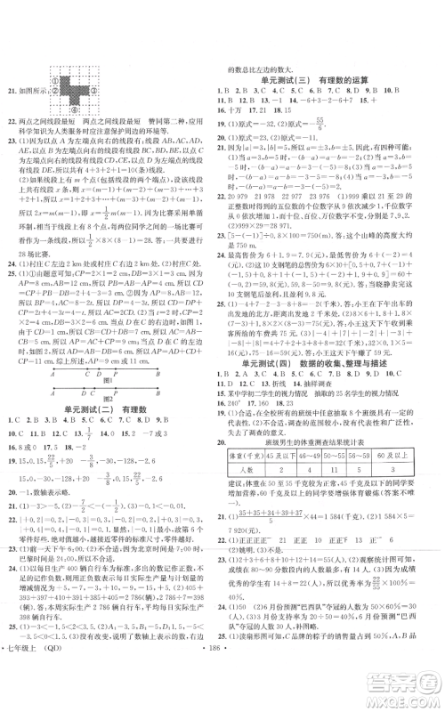 广东经济出版社2021名校课堂七年级上册数学青岛版参考答案
