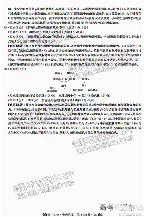 河南省2021-2022年度高三阶段性检测三生物试题及答案