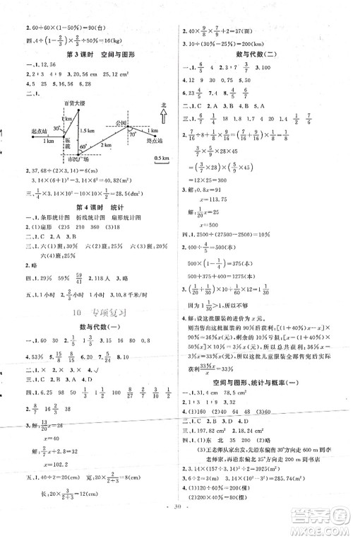 人民教育出版社2021同步解析与测评学考练六年级数学上册人教版答案