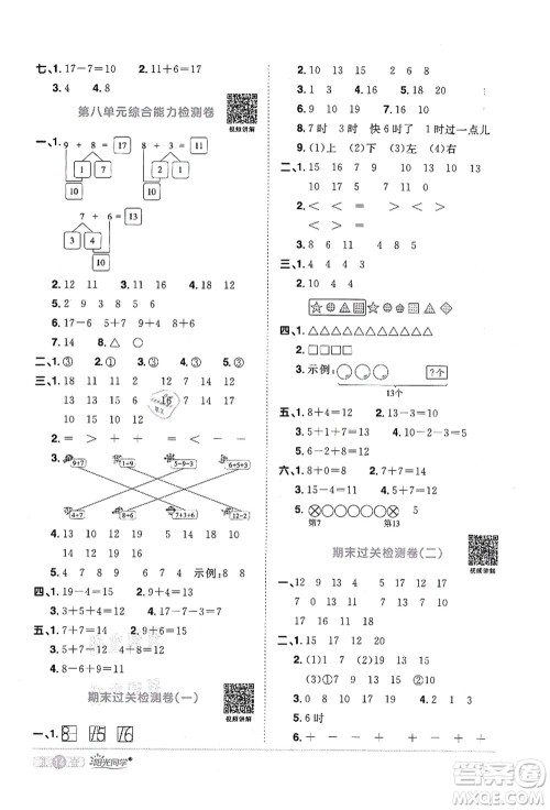 江西教育出版社2021阳光同学课时优化作业一年级数学上册RJ人教版菏泽专版答案 江西教育出版社2021阳光同学课时优化作业一年级数学上册RJ人教版菏泽专版答案