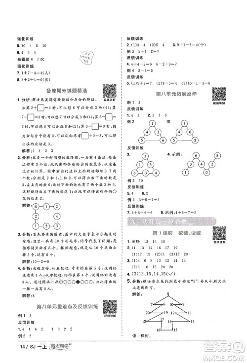 江西教育出版社2021阳光同学课时优化作业一年级数学上册SJ苏教版淮宿连专版答案 江西教育出版社2021阳光同学课时优化作业一年级数学上册SJ苏教版淮宿连专版答案