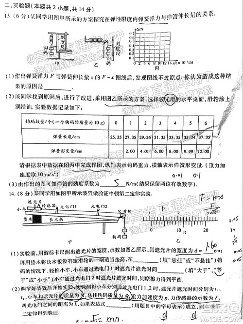 中原名校2021-2022学年上期第一次联考高三物理试题及答案