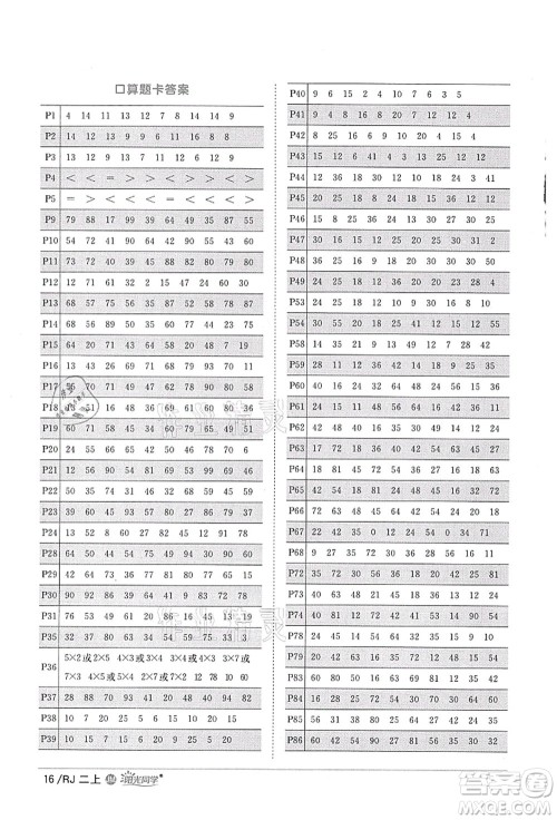 江西教育出版社2021阳光同学课时优化作业二年级数学上册RJ人教版江门专版答案 江西教育出版社2021阳光同学课时优化作业二年级数学上册RJ人教版江门专版答案