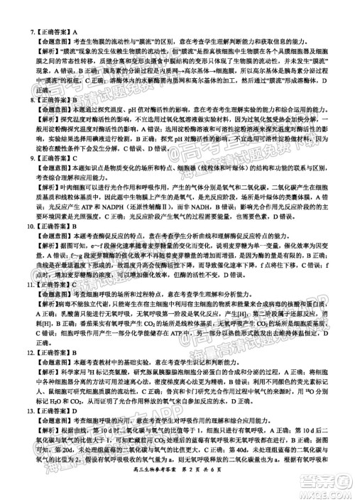 2021-2022学年上学期全国百强名校领军考试高三生物试卷及答案