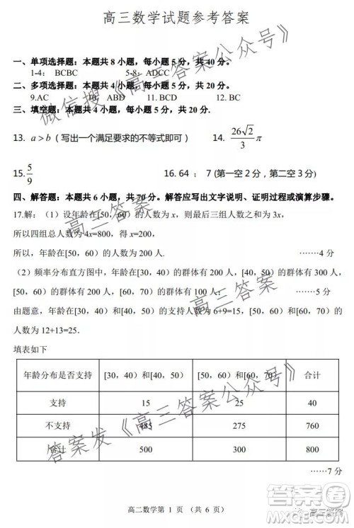 山东2021-2022学年度高三阶段性监测数学试题及答案 山东2021-2022学年度高三阶段性监测数学试题及答案