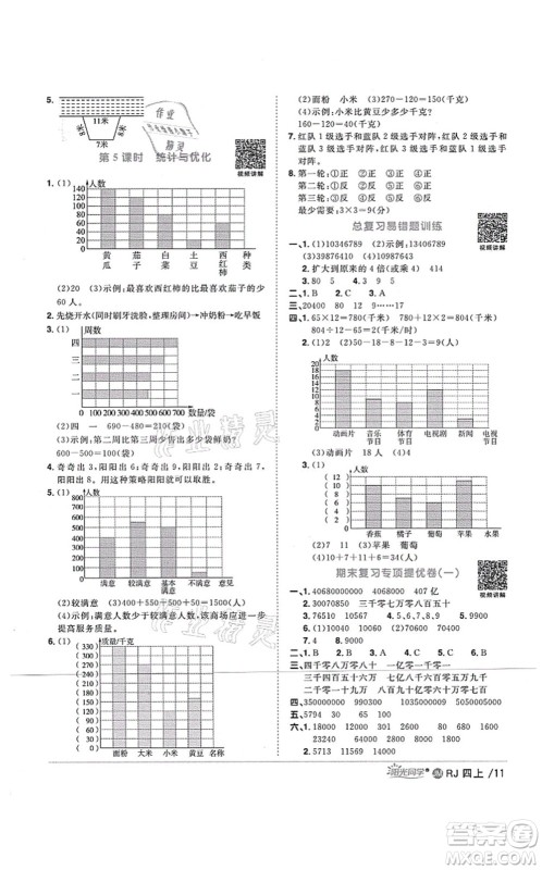 江西教育出版社2021阳光同学课时优化作业四年级数学上册RJ人教版江门专版答案 江西教育出版社2021阳光同学课时优化作业四年级数学上册RJ人教版江门专版答案