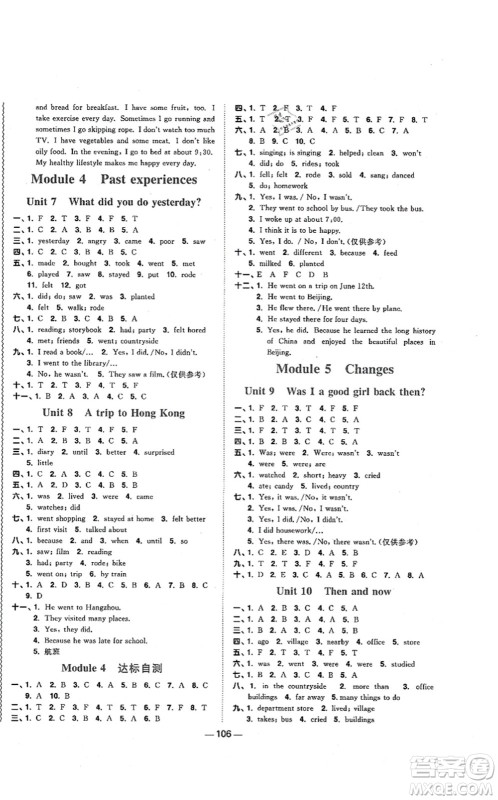 江西教育出版社2021阳光同学课时优化作业六年级英语上册教育科学版答案 江西教育出版社2021阳光同学课时优化作业六年级英语上册教育科学版答案