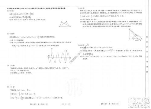 2022届河北邢台金太阳联考高三上期10月联考数学试卷及答案 2022届河北邢台金太阳联考高三上期10月联考数学试卷及答案