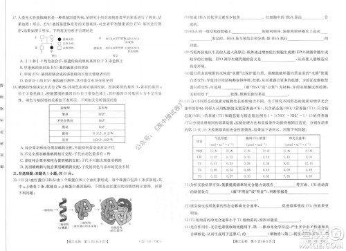 2022届河北邢台金太阳联考高三上期10月联考生物试卷及答案