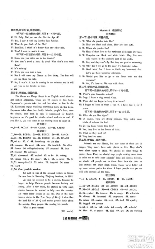 延边人民出版社2021励耘新同步八年级英语上册AB本外研版答案