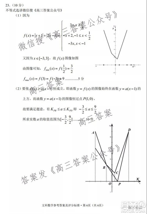 玉溪市2022届普通高中毕业班第一次教学质量检测文科数学试题及答案