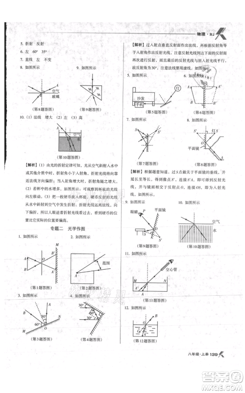 辽海出版社2021全优点练课计划八年级上册物理人教版参考答案 辽海出版社2021全优点练课计划八年级上册物理人教版参考答案