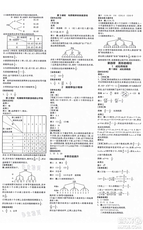 河北科学技术出版社2021全品学练考作业手册九年级数学上册AB本BS北师版深圳专版答案 河北科学技术出版社2021全品学练考作业手册九年级数学上册AB本BS北师版深圳专版答案