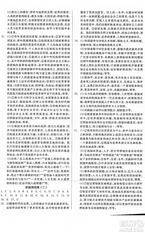 沈阳出版社2021全品学练考九年级道德与法治人教版河南专版答案 沈阳出版社2021全品学练考九年级道德与法治人教版河南专版答案
