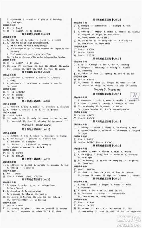 沈阳出版社2021全品学练考作业手册九年级英语WY外研版内蒙古专版答案 沈阳出版社2021全品学练考作业手册九年级英语WY外研版内蒙古专版答案