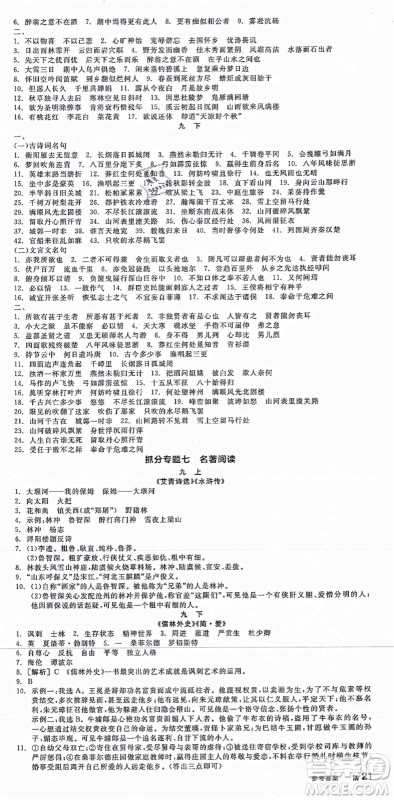 沈阳出版社2021全品学练考九年级语文人教版江西专版答案 沈阳出版社2021全品学练考九年级语文人教版江西专版答案
