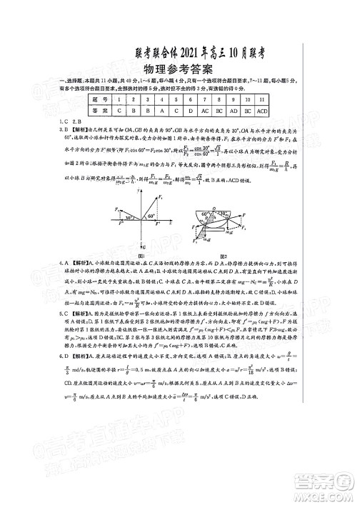 湖南名校联考联合体2021年高三10月联考物理试题及答案