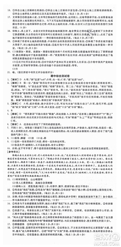 阳光出版社2021全品学练考八年级语文上册人教版江西专版答案 阳光出版社2021全品学练考八年级语文上册人教版江西专版答案
