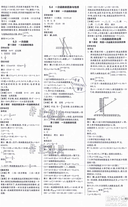 阳光出版社2021全品学练考作业手册八年级数学上册AB本ZJ浙教版答案