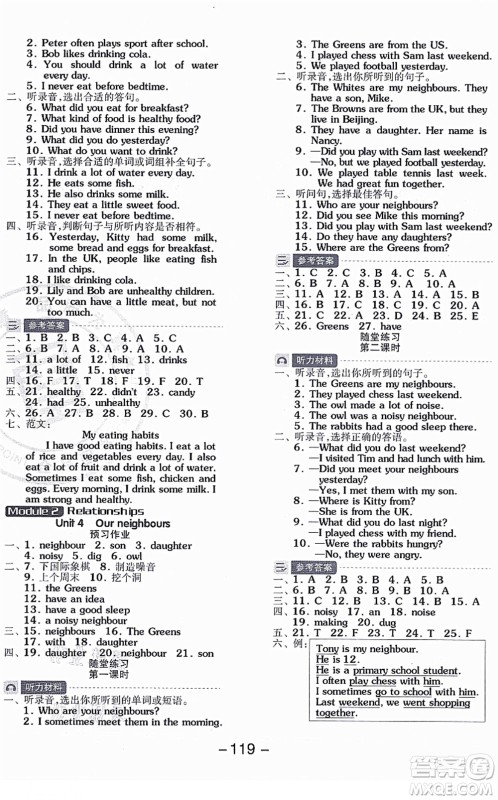 花山文艺出版社2021全品学练考六年级英语上册HJ沪教版答案 花山文艺出版社2021全品学练考六年级英语上册HJ沪教版答案