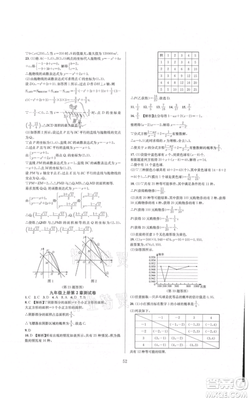 浙江教育出版社2021全优新同步九年级数学浙教版参考答案 浙江教育出版社2021全优新同步九年级数学浙教版参考答案