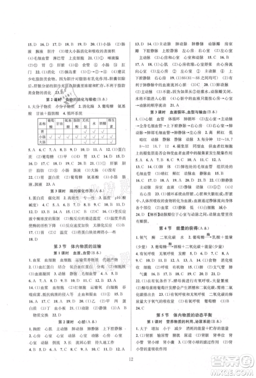 浙江教育出版社2021全优新同步九年级科学浙教版参考答案 浙江教育出版社2021全优新同步九年级科学浙教版参考答案