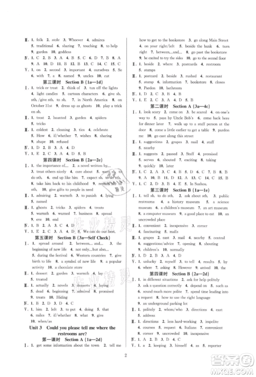 浙江教育出版社2021全优新同步九年级英语人教版参考答案 浙江教育出版社2021全优新同步九年级英语人教版参考答案