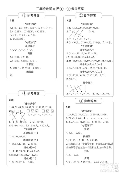 2021年时代学习报二年级上数学R版人教版1-8期参考答案 2021年时代学习报二年级上数学R版人教版1-8期参考答案