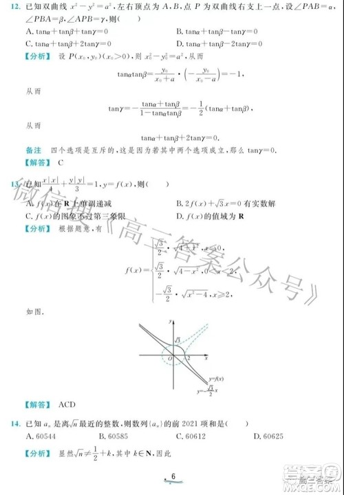 2021年清华大学自强计划测试数学试题及答案
