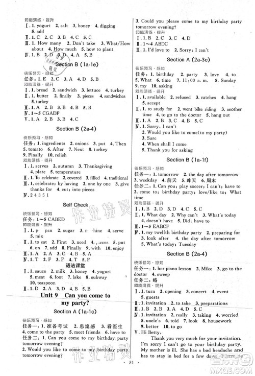 人民教育出版社2021初中同步测控优化设计八年级英语上册人教版答案 人民教育出版社2021初中同步测控优化设计八年级英语上册人教版答案